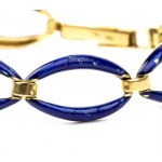 Gold and enamel oval link bracelet