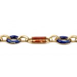 Gold and enamel chain link bracelet