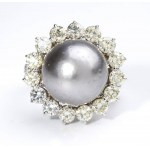 Tahitian pearl diamond gold ring