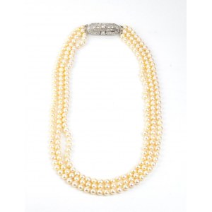 Pearl necklace diamond platinum