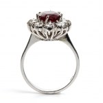 Diamond ruby flower gold ring