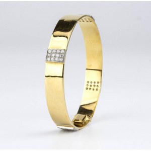 Diamond and gold bangle