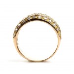 Diamond tri-color gold ring