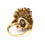 Diamond ruby emerald yellow gold ring