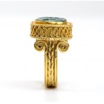 Archaeological-style gold and glass paste ring