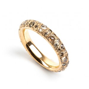 Brown diamond gold ring
