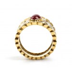 Ruby diamond gold band ring