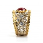 Ruby diamond gold band ring