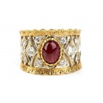 Ruby diamond gold band ring