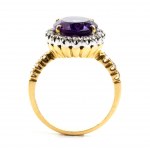 Amethyst diamond gold ring