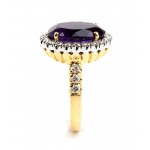Amethyst diamond gold ring