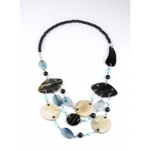 Silver hard stones necklace