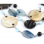 Silver hard stones necklace
