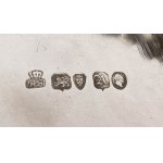 Rare English William IV sterling silver cruet with four bottle stand - London 1836, mark of R J & S GARRARD