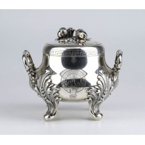 French silver sugar bowl, Paris circa 1840, mark of JEAN FRANCOIS VEYRAT, import Turin