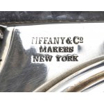 A pair of sterling silver and Lapis lazuli presentation cups on stand - mark of TIFFANY & Co.