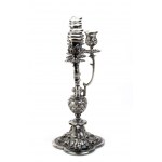 Italian sterling silver Hanukkiah - mark of MARIO VALLE' Milan, dealer FORNARI Rome