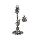 Italian sterling silver Hanukkiah - mark of MARIO VALLE' Milan, dealer FORNARI Rome