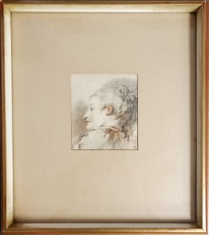 Jean-Antoine Watteau (von), Kopf einer Frau