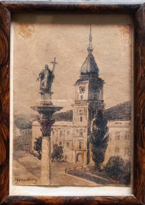Zofia Stankiewicz (1862-1955), Varsavia. Piazza del Castello con la Colonna di Sigismondo