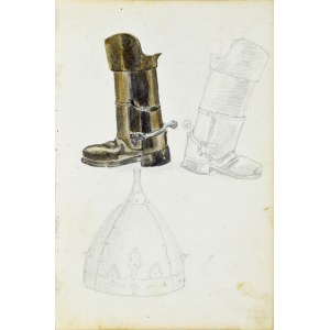 Antoni KOZAKIEWICZ (1841-1929), Schuhwerk mit Sporen und Kopfbedeckung