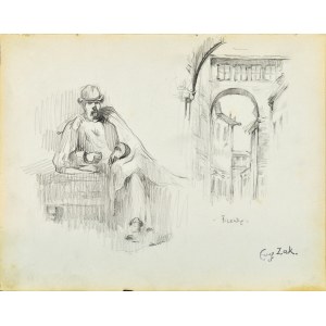 Eugene ZAK (1887-1926), Sitzender Mann, Motiv aus Florenz