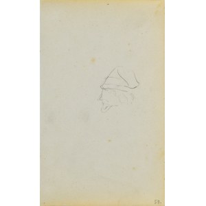 Jacek MALCZEWSKI (1854-1929), Outline of a male profile in a cap