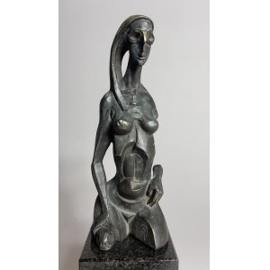 Robert Dyrcz, Woman with Skull (Bronze, H 32 cm, ed. 1/9)