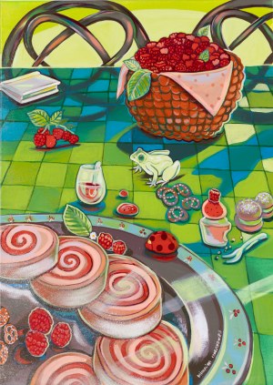 Michalina Czurakowska, Sweetness of Life: Sponge Roll with Jam Raspberries, 2023