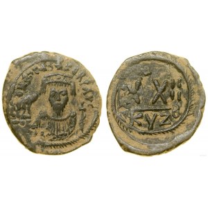 Bizancjum, 1/2 follisa, rok 4 (AD 605/606), Cyzicus