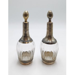 A pair of decanters