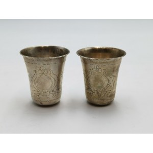 Two mugs with Art Nouveau engraving