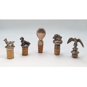 Set of five decanter stoppers