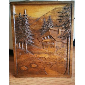 Bas-relief in wood - Alps