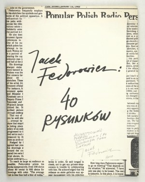 FEDOROWICZ J. - 40 dessins. Portefeuille. Avec autographe de l'auteur.