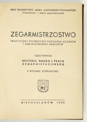 PODWAPIŃSKI W. - Watchmaking. Parts 1-5. 1949-1952.