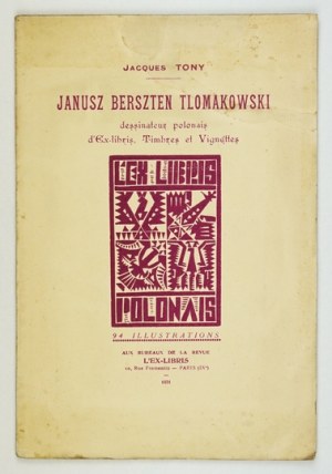 TONY Jacques - Janusz Berszten Tlomakowski - dessinateur polonais d'Ex-libris,...