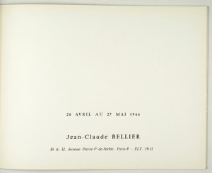 Bellier Jean-Claude, [Galeria]. Mela Muter. Paris, IV-V 1966. 8 podł., s. [25]. brosz.,...