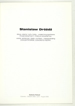 Galerie Foksal. Stanisław Dróżdż. Wörter, Sätze / Zahlen, Zahlen - gegenseitige Durchdringung,...