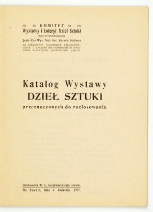 Comitato per l'esposizione e la lotteria delle opere d'arte. Catalogo della mostra di opere d'arte da sorteggiare. Lvov 1917. 16d,...