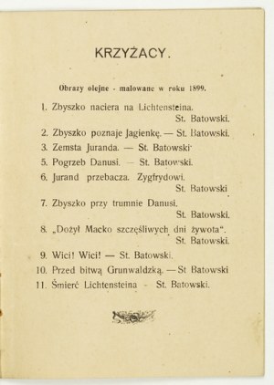 Gesellschaft der polnischen Journalisten. Katalog der 200. tragbaren Ausstellung von Gemälden zu den Romanen von Henryk Sienkiewicz. Einkommen für...