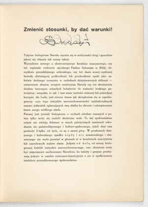 Wykaz prac Szukalskiego i Szczepu Rogate Serce. 1936. Podpis Szukalskiego.