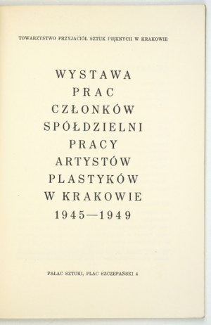Katalog: Sztuki potrzeba każdemu. 1949.