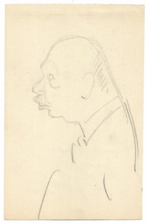 Wojciech Kossak dans une caricature de J. E. Kotowski datant de 1938.