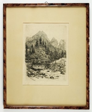 W. Eliasz-Radzikowski - In Kościeliski. 1904. Gravure à l'eau-forte tirée du portfolio 