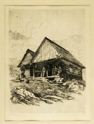 W. Eliasz-Radzikowski - Shelter on Hala Gąsienicowa. 1904. etching from the portfolio 