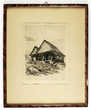 W. Eliasz-Radzikowski - Unterstand auf der Hala Gąsienicowa. 1904. Radierung aus der Mappe 