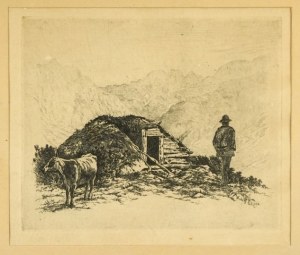 W. Eliasz-Radzikowski - Highlander au berceau. 1904. Gravure à l'eau-forte tirée du portfolio 