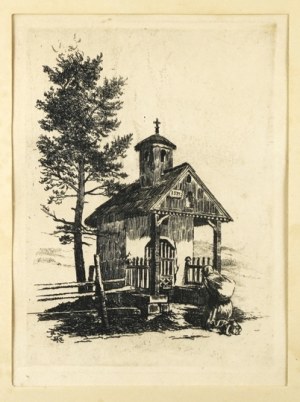 W. Eliasz-Radzikowski - Chapelle sur Bachledach. 1904. Gravure à l'eau-forte tirée du portfolio 