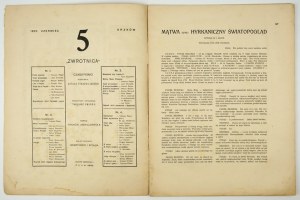 ZWROTNICA, Nr. 5: VI 1923; T. Peiper, S. I. Witkiewicz, J. Przyboś.